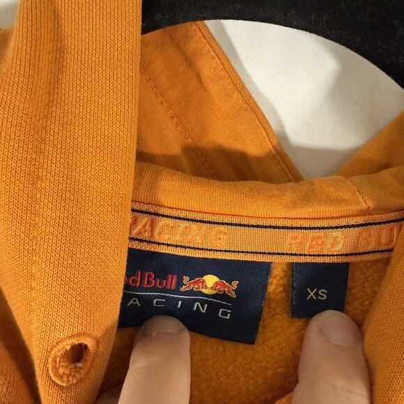Red Bull Racing Hoodie Men's XS Orange Pockets Pullover Verstappen 1 Pullover - Picture 5 of 11